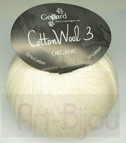 włóczka Gepard CottonWool 3 organic col. 526 Cream