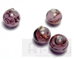 Kulki Sommerso ametystowe 8 mm - Murano