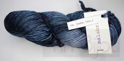 komplet włóczek Malabrigo Worsted col. 702 Paris Teal - 500g (efekt ombre)