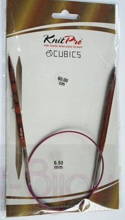 Druty na żyłce drewniane Knit Pro Cubics długość 60 cm - 6,5 mm