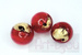 Kulki Bicolor czerwono-złote 12 mm - Murano